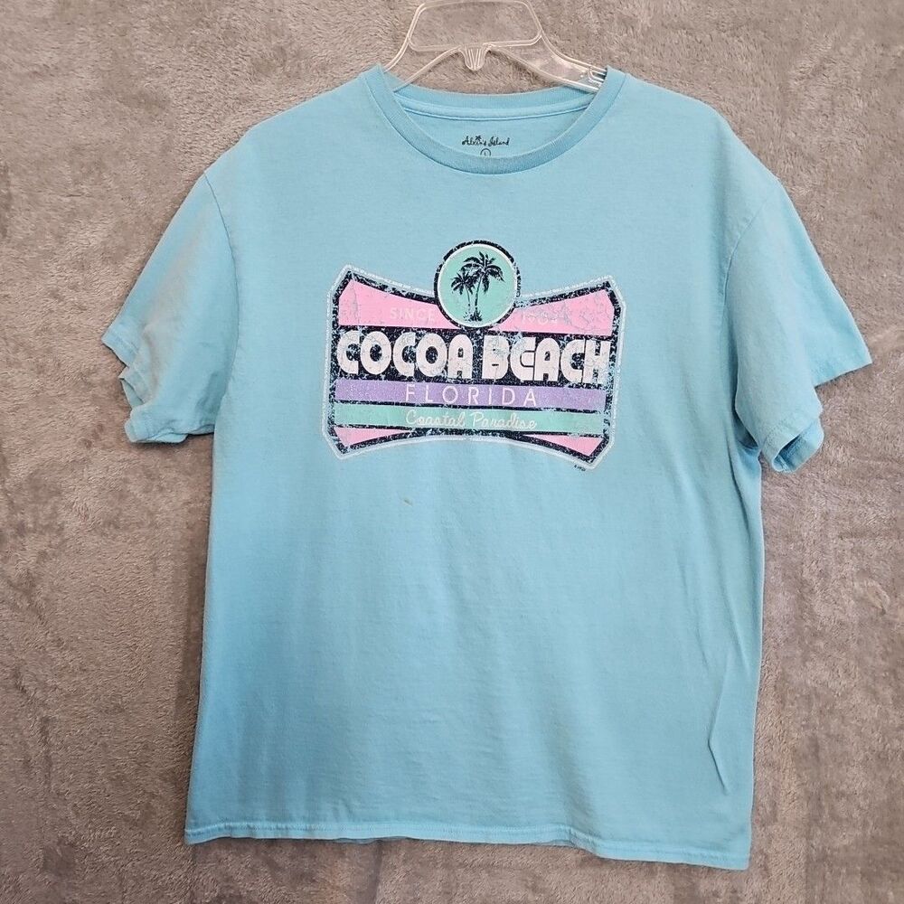 Alvin's Island Women's Sz Lg Cocoa Beach Tshirt resort blue Read